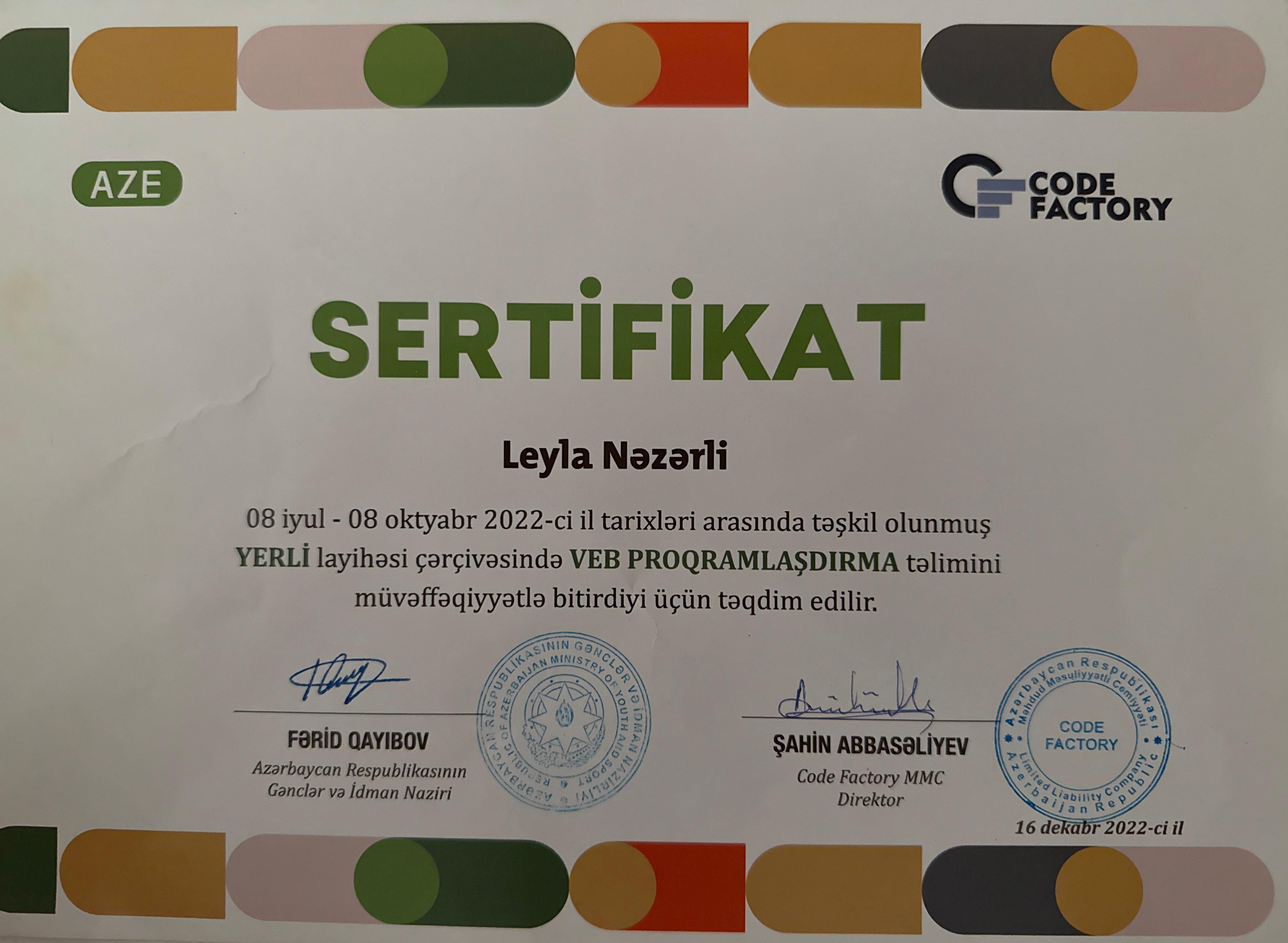 Code Factory Cert